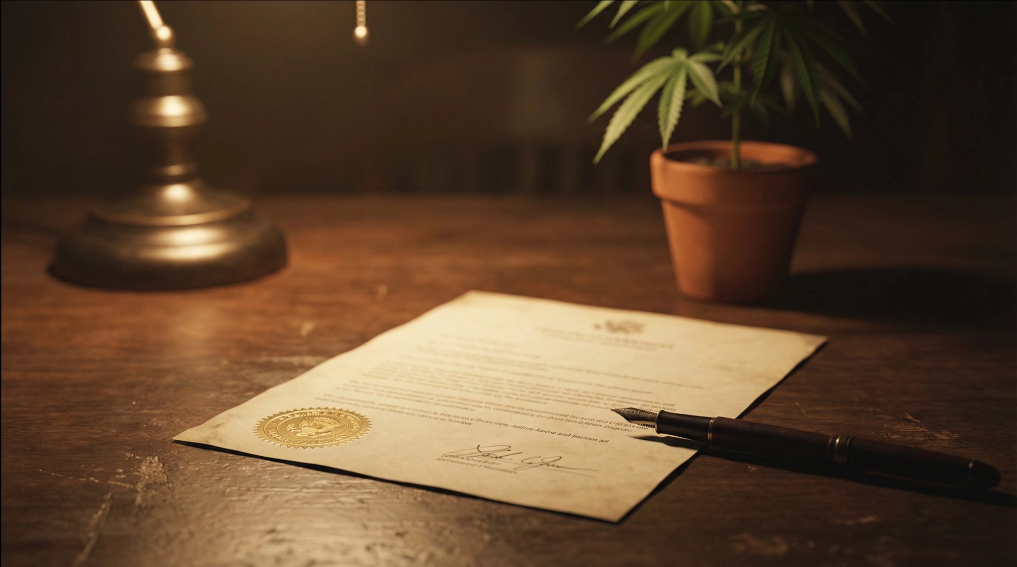 Official legislative document with gold seal representing the 2018 Farm Bill